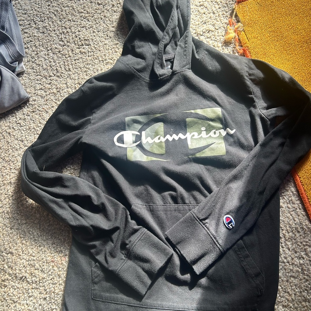 Champion Black lightweight Hoodie-shirt with Camo Logo